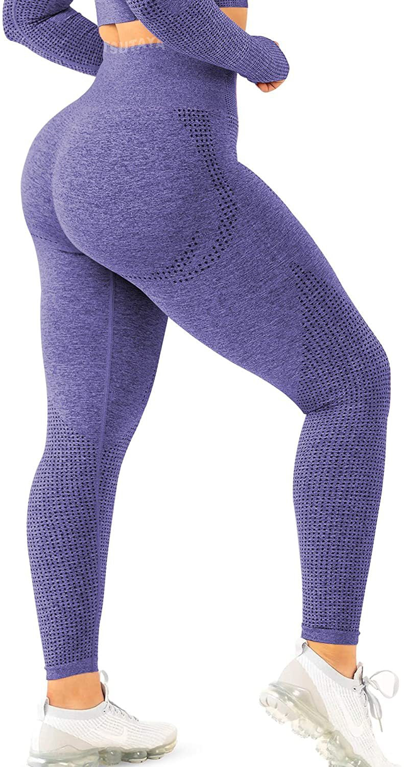 Damen Hohe Performance Fitnessleggings mit strukturierter Oberfläche Heidi-Mode