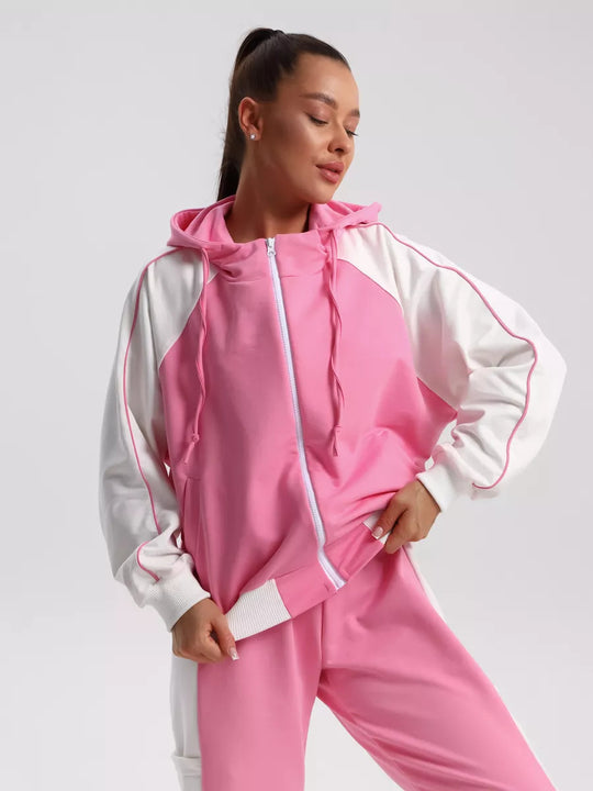 Damen Sportlicher Hoodie-Trainingsanzug mit eleganten Details und hochwertigem Material Heidi-Mode
