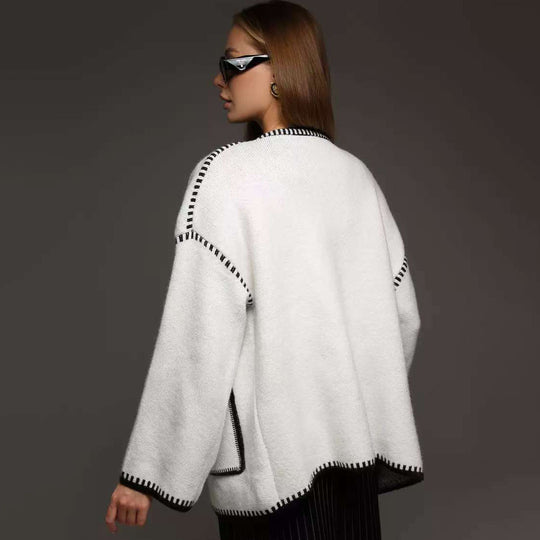 Damen Komfortabler Strick-Cardigan mit praktischen Taschen und Taillengürtel Heidi-Mode