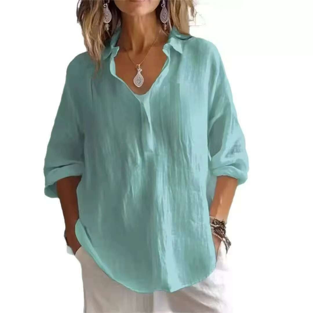 Damen Leichte Leinenbluse Heidi-Mode