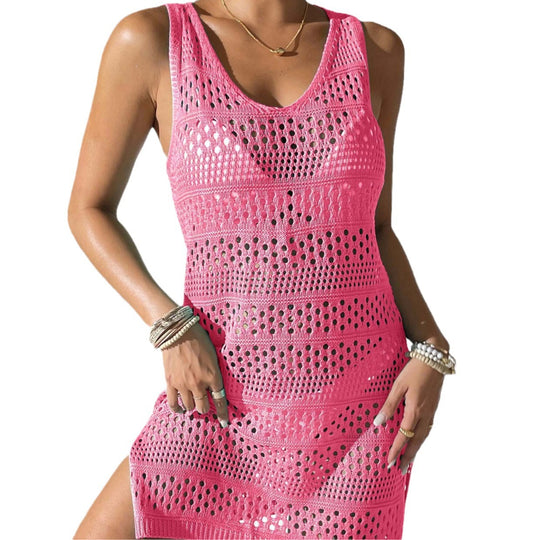 Damen eleganter Häkel-Strandsarong mit modischem Lochmuster Heidi-Mode