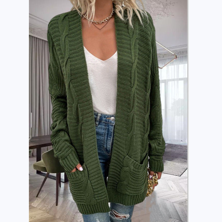 Damen Strickcardigan mit strukturiertem Design und großen Taschen Heidi-Mode