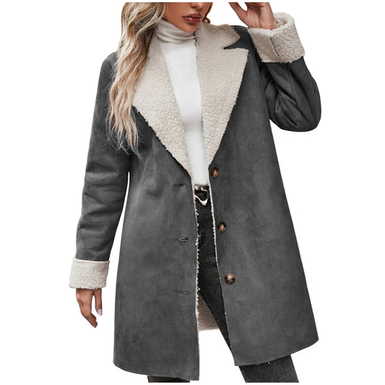 Damen kuscheliger Oversized-Mantel mit schickem Kragen Heidi-Mode