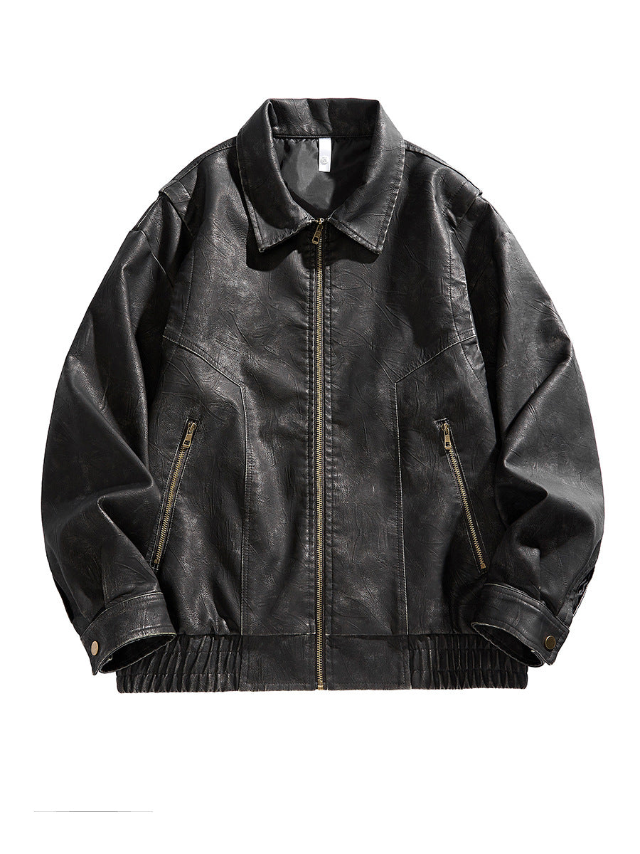 Herren kurz geschnittene jacke mit elastischem Bund und Taschen Heidi-Mode