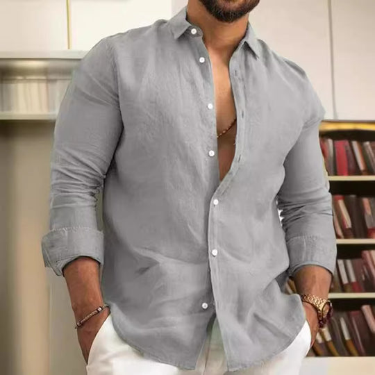 Herren Leichtes Leinenhemd Heidi-Mode