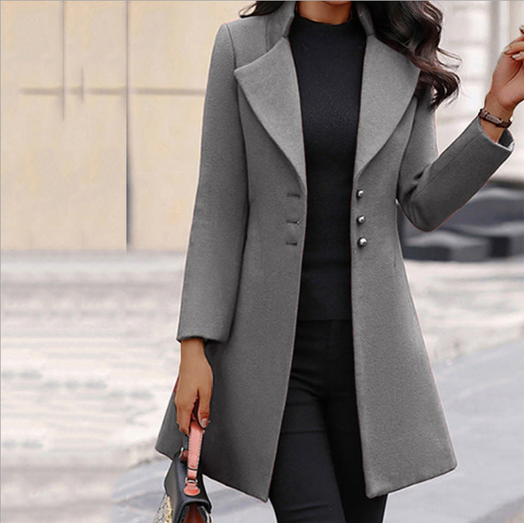 Damen eleganter und stilvoller Wollmantel Heidi-Mode