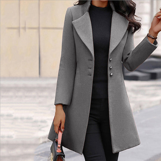 Damen eleganter und stilvoller Wollmantel Heidi-Mode