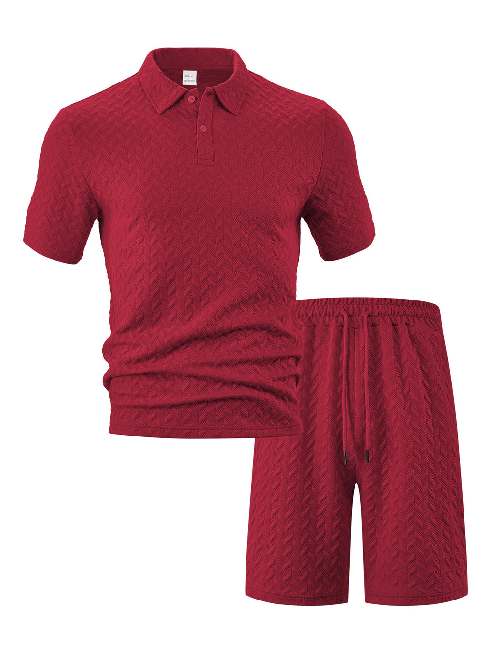 Herren elegantes Sport-Set mit strukturierter Oberfläche und bequemem Kurzarm-Polo Heidi-Mode