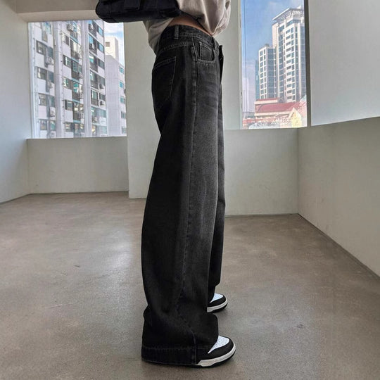 Damen Weite Jeanshose im modernem Schnitt mit elegantem Design Heidi-Mode