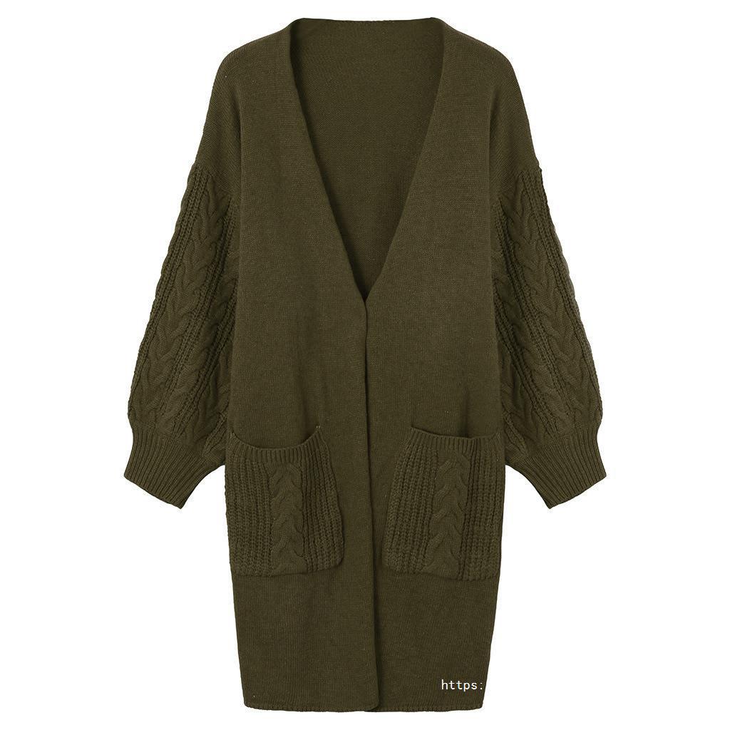 Damen gemütliche Strickjacke mit Taschen Heidi-Mode