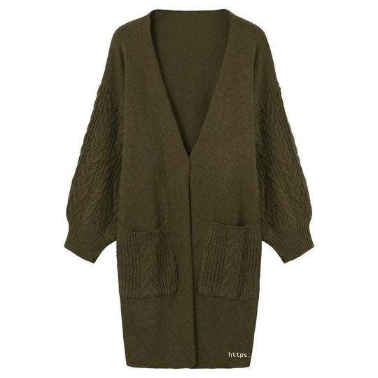 Damen gemütliche Strickjacke mit Taschen Heidi-Mode
