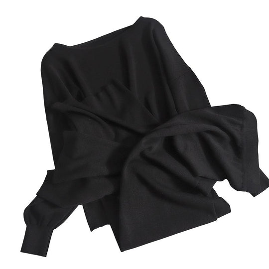 Damen lässiges Strickanzug-Set mit weitem Schnitt und modischen Details Heidi-Mode