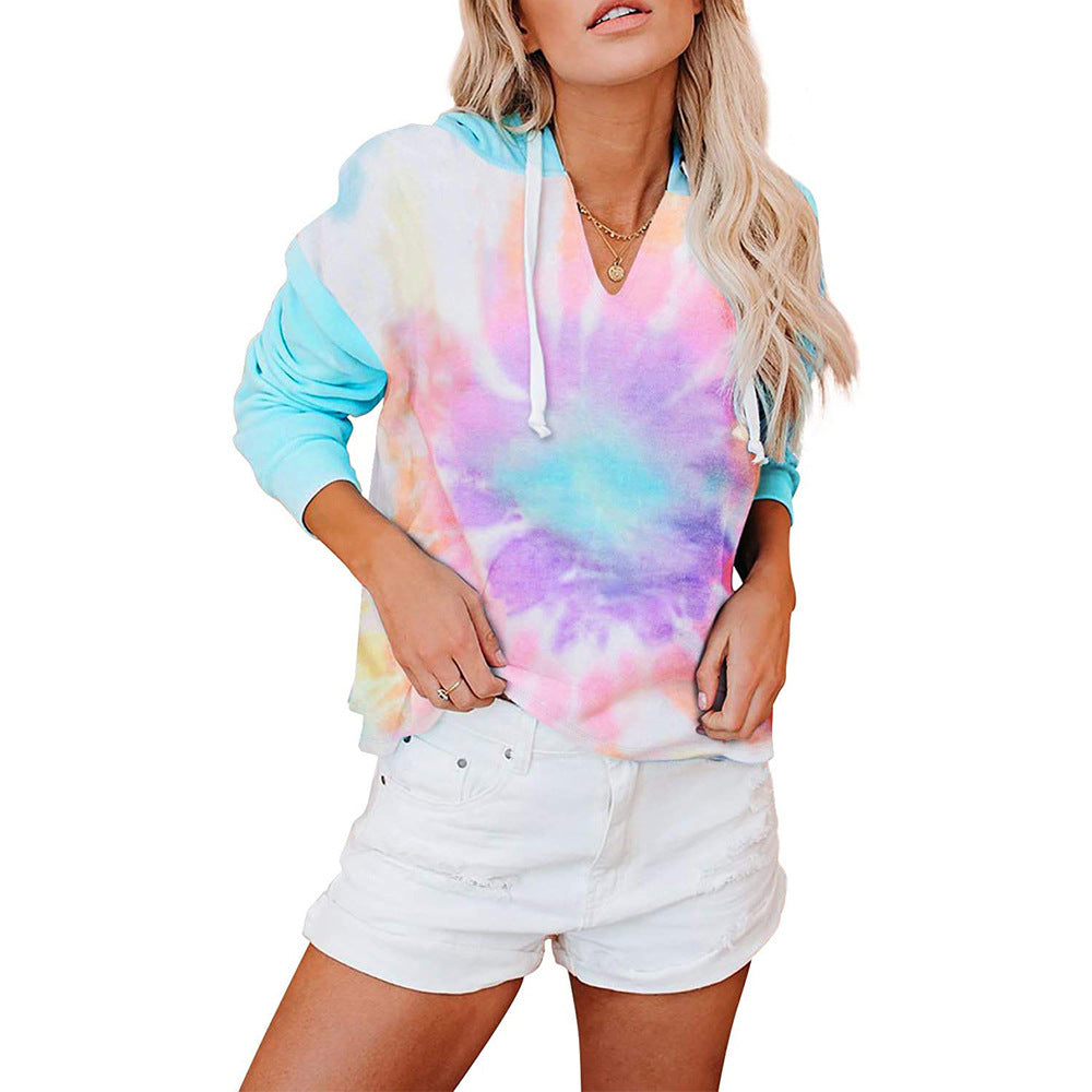 Damen lässiger Kapuzenpullover im modischen Tie-Dye-Design Heidi-Mode
