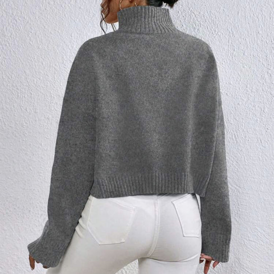 Damen modischer Kragenpullover aus weicher Wolle Heidi-Mode