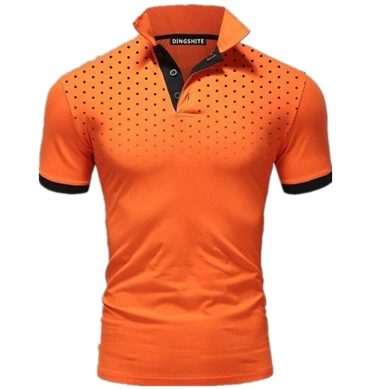 Herren Poloshirt mit modernen Punktdesign und atmungsaktiven Eigenschaften Heidi-Mode