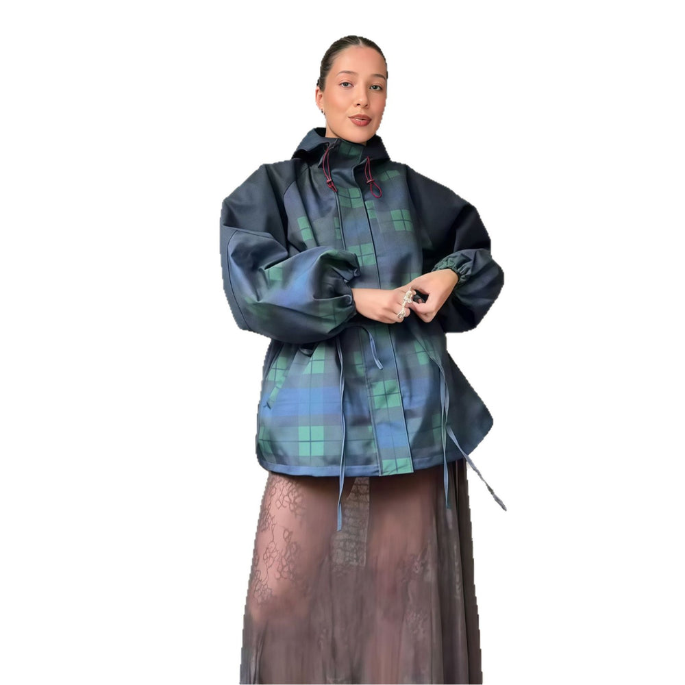 Damen Utility-Jacke mit auffälligem Karomuster und lässiger Passform Heidi-Mode
