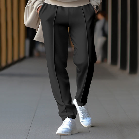 Herren Sportliche Jogginghose mit elastischem Bund und dekorativen Seitennähten Heidi-Mode