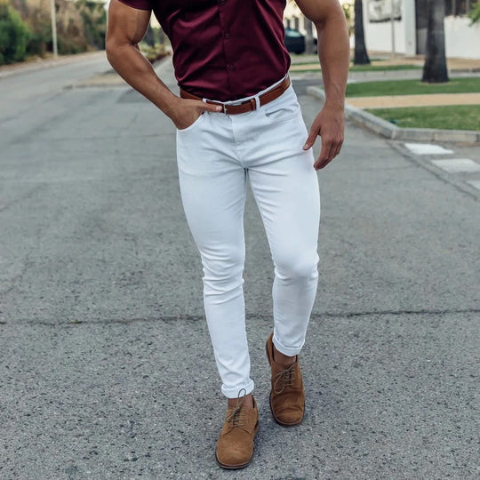 Herren Slim-Fit Chinohose mit modernem Design und elastischem Bund Heidi-Mode