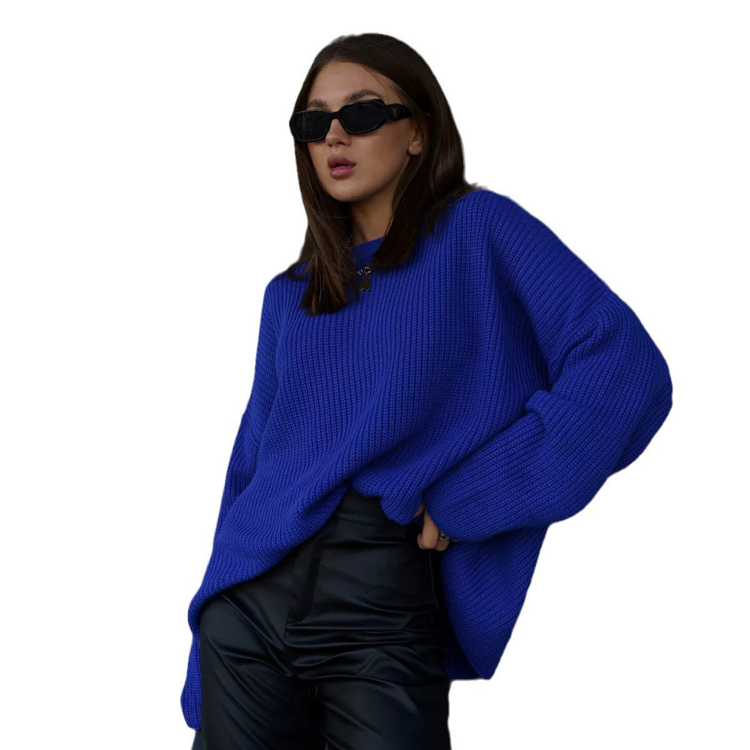 Damen lässiger Strickpullover mit weichem Material und oversized Schnitt Heidi-Mode