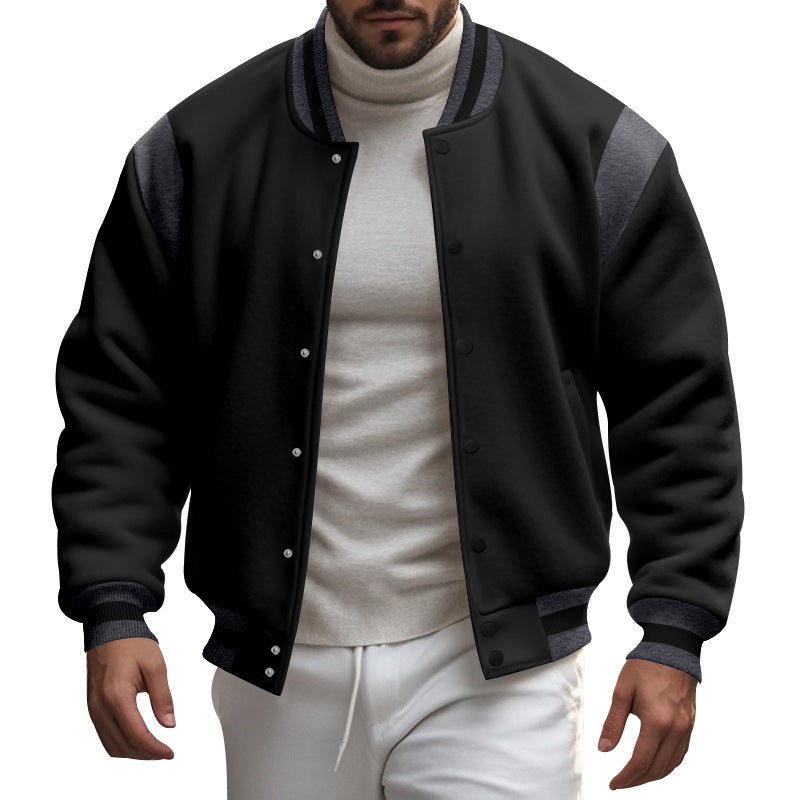 Herren Sportliche Collegejacke mit modernem Design und Kontrastärmel Heidi-Mode
