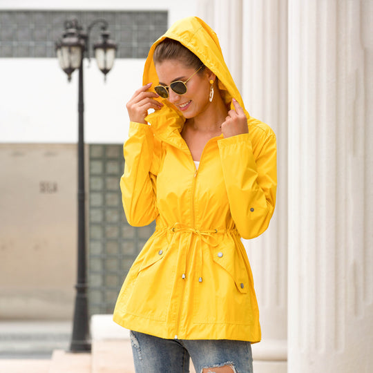 Damen leichte Übergangsjacke mit verstellbarem Taillenzug und praktischen Taschen Heidi-Mode