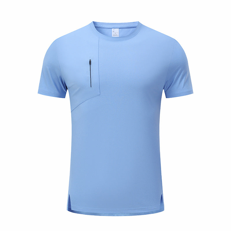 Herren Sport T-Shirt mit atmungsaktiven Eigenschaften und praktischem Reißverschluss Heidi-Mode