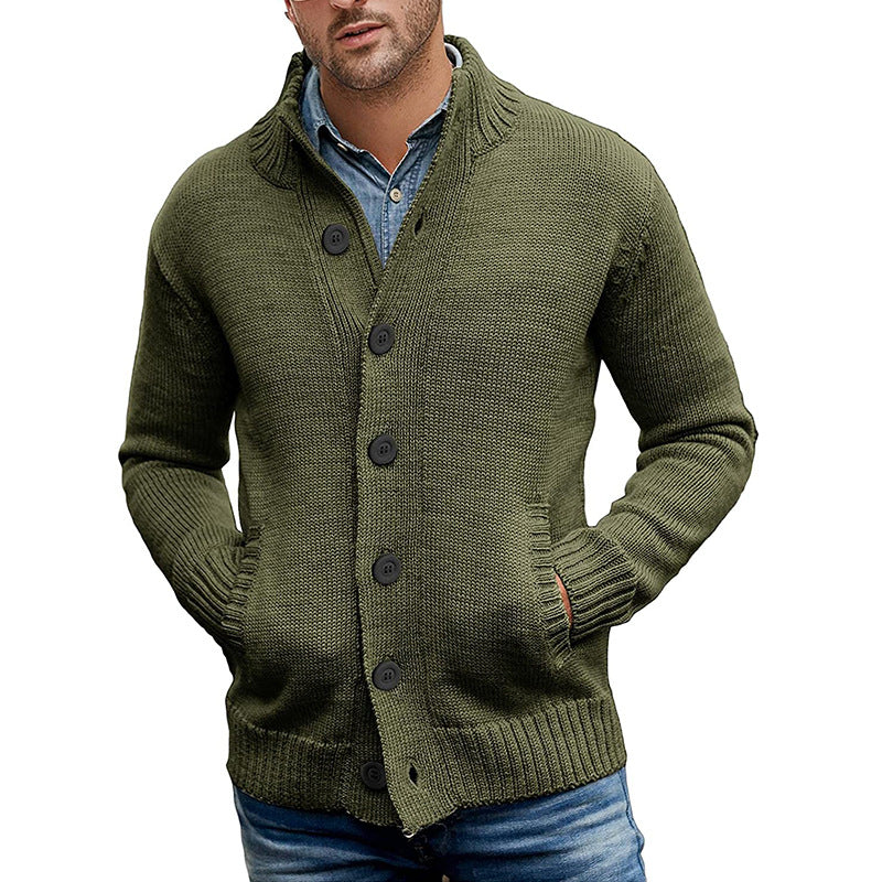 Herren Strickjacke mit großzügigen Taschen und klassischem Knopfverschluss Heidi-Mode