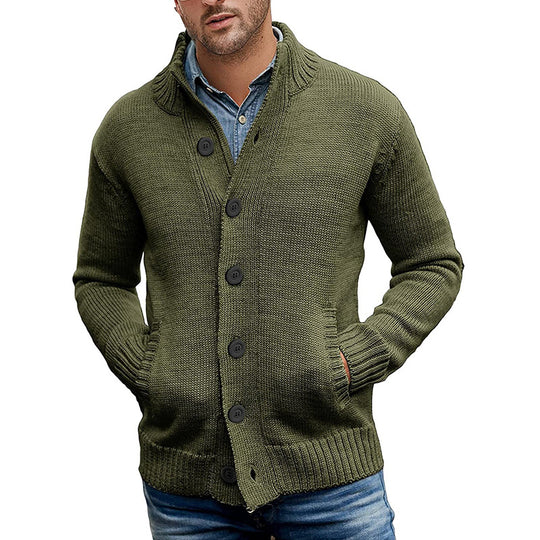 Herren Strickjacke mit großzügigen Taschen und klassischem Knopfverschluss Heidi-Mode
