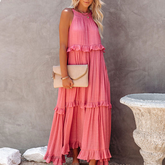 Damen Maxikleid mit voluminösem Rock Heidi-Mode
