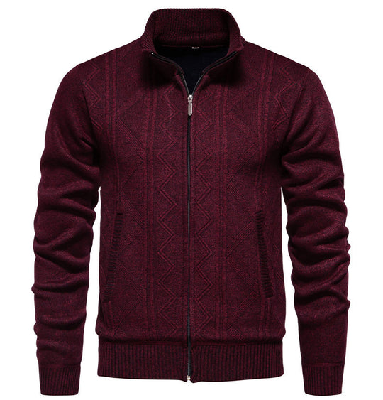 Herren Strickjacke mit hochwertigem Zipper und strukturiertem Design Heidi-Mode
