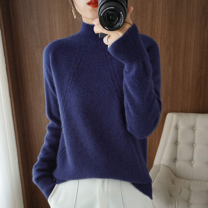 Damen kuscheliger Rollkragenpullover aus feinem Material mit lässigem Schnitt Heidi-Mode
