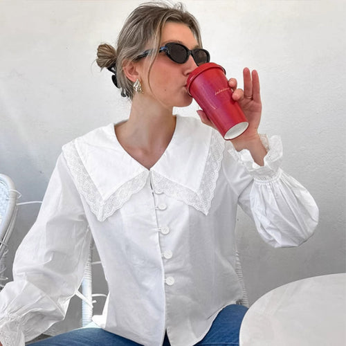 Damen Bluse mit großen Spitzeneinsätzen Heidi-Mode