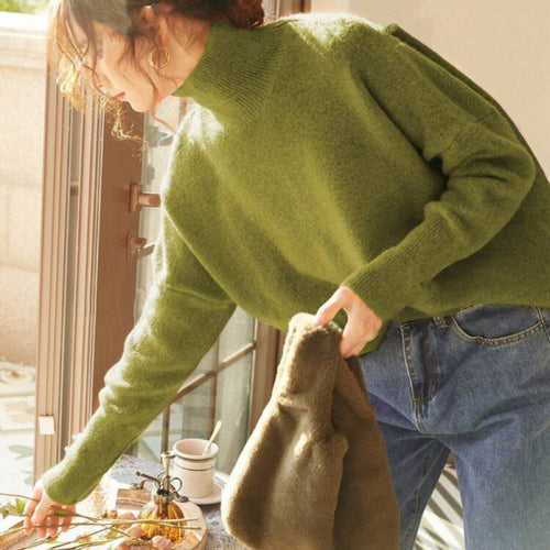 Damen Kuscheliger Rollkragenpullover aus hochwertigem Material Heidi-Mode