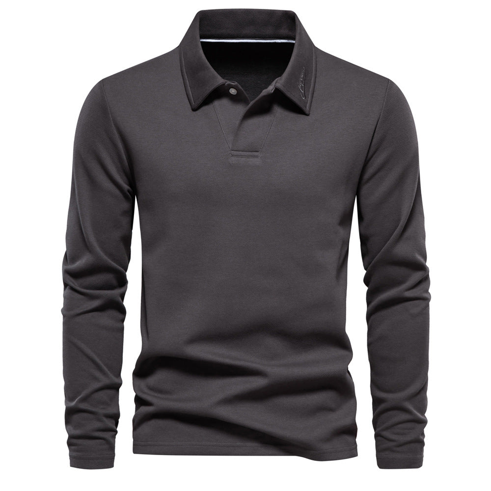 Herren Langarm Poloshirt mit intensivem Struktur-Design und klassischem Kragen Heidi-Mode