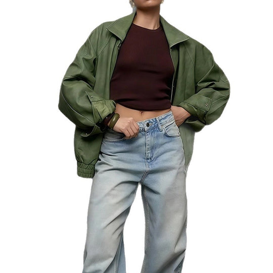 Damen Trendige Oversized-Jacke mit lässigem Schnitt und voluminösen Ärmeln Heidi-Mode