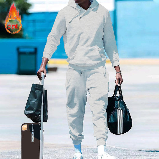 Herren lässiges Freizeit-Set mit Kapuzenpullover und Jogginghose Heidi-Mode