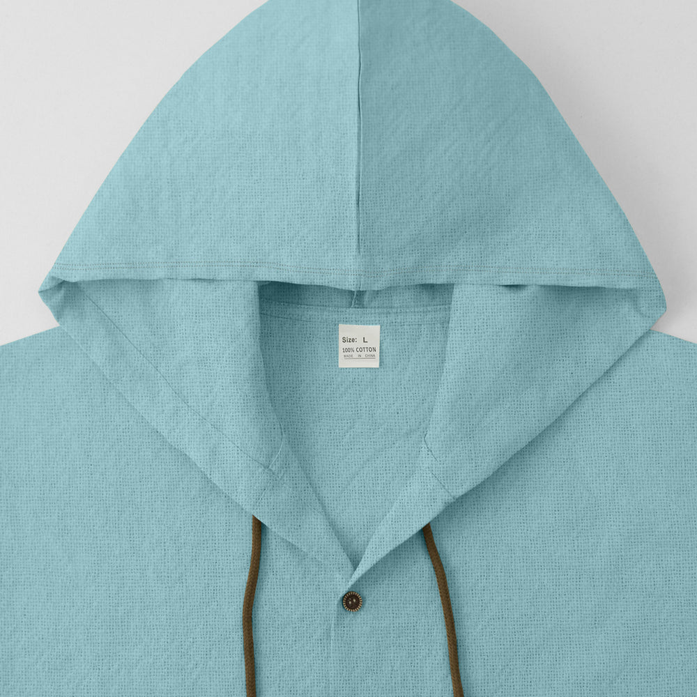 Herren lässiges Hemd mit Kapuze und Knopfdetails Heidi-Mode