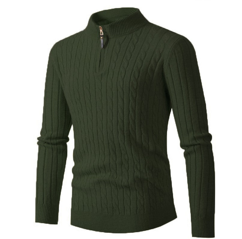 Herren eleganter Rollkragenpullover mit strukturiertem Zopfmuster Heidi-Mode