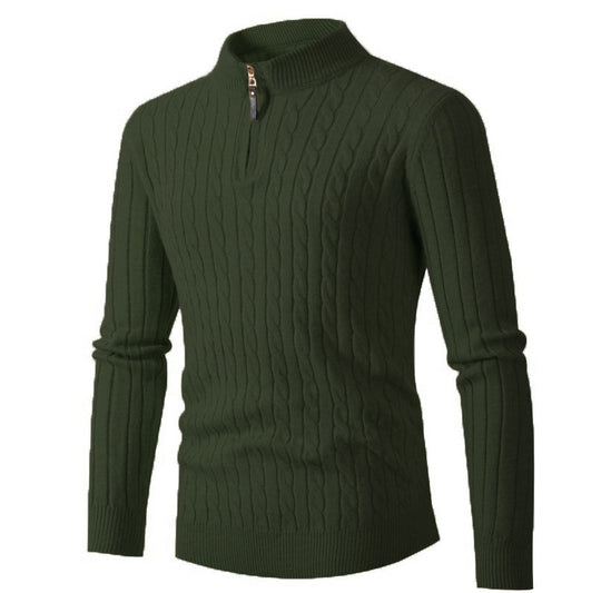 Herren eleganter Rollkragenpullover mit strukturiertem Zopfmuster Heidi-Mode