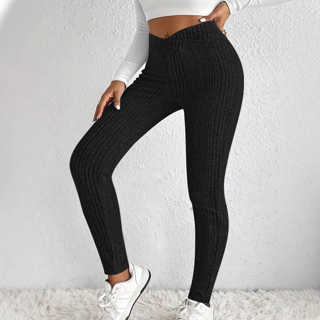 Damen Hochwertige Strickleggings im eleganten Rippmuster Heidi-Mode