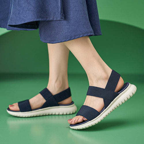 Damen Sportliche Trekking-Sandalen mit atmungsaktiven Stretch-Riemen und rutschfester Sohle Heidi-Mode