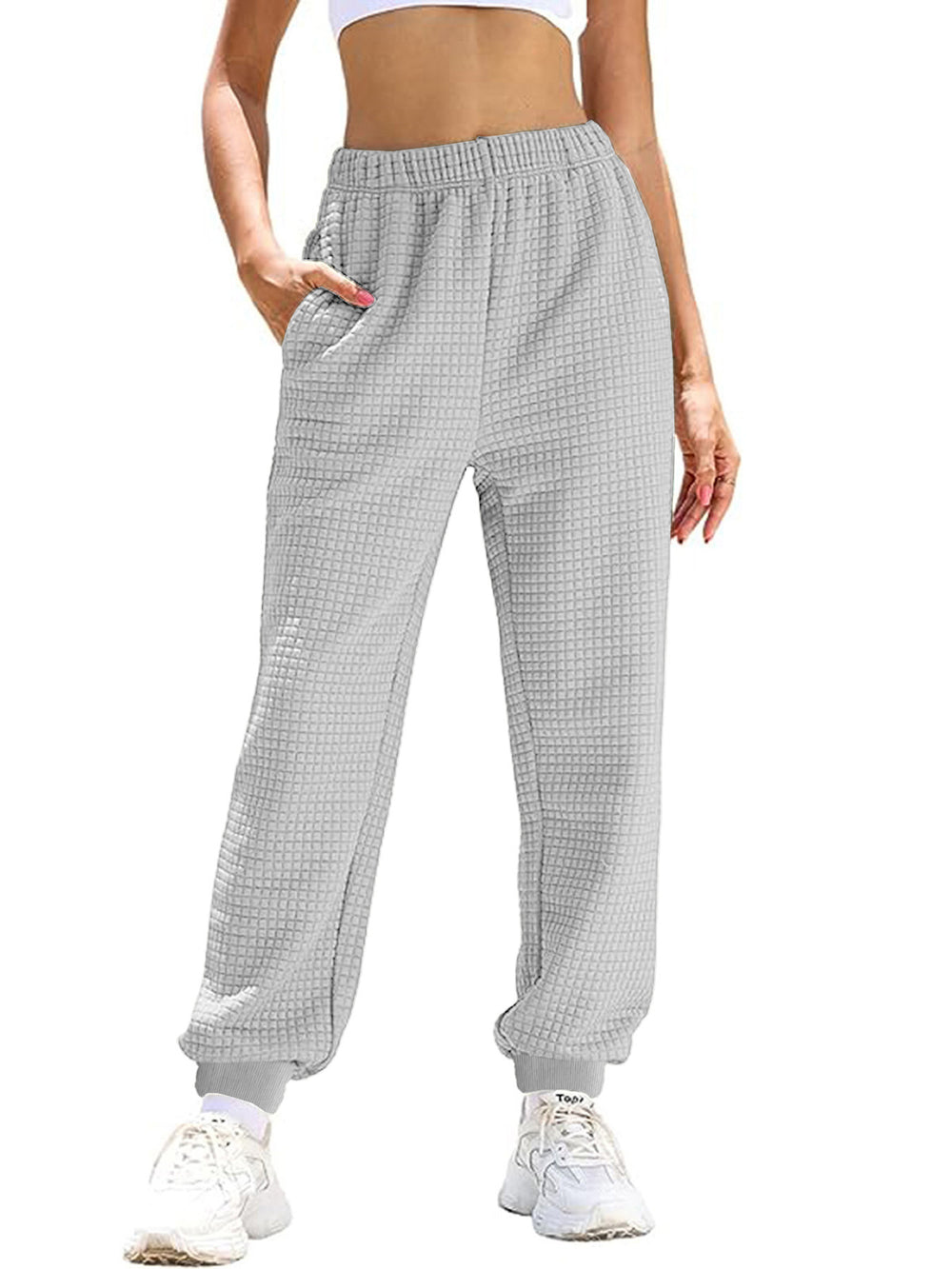 Damen Freizeit-Hose mit elastischem Bund und praktischen Taschen Heidi-Mode