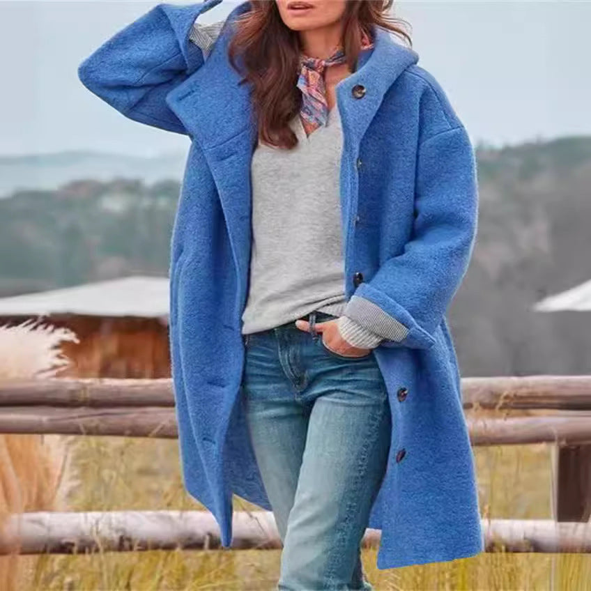 Damen Oversize-Wollmantel mit praktischen Taschen Heidi-Mode