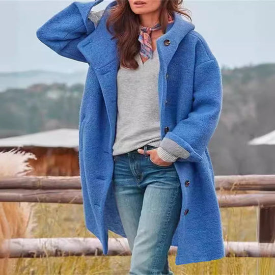 Damen Oversize-Wollmantel mit praktischen Taschen Heidi-Mode