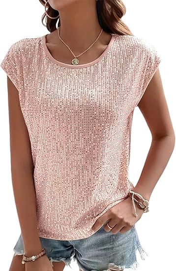 Damen Glamouröses Paillettenshirt Heidi-Mode