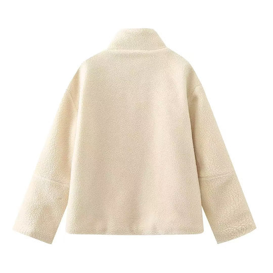 Damen Fleecejacke mit hohem Kragen und Reißverschluss Heidi-Mode