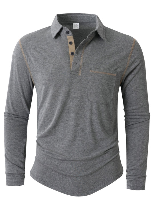 Herren Langarm Poloshirt Heidi-Mode