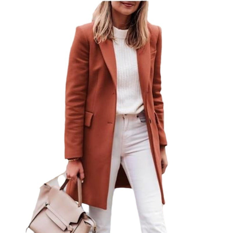 Damen eleganter und bequemer Wollmantel Heidi-Mode