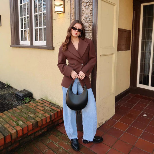 Damen elegante Blazerjacke mit doppelt geknöpften Details Heidi-Mode
