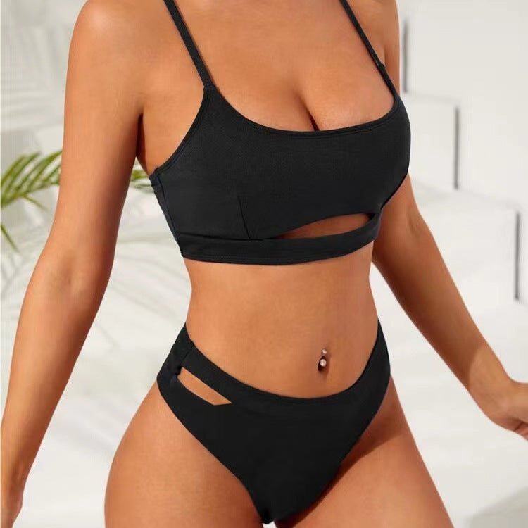 Damen Bikini-Set mit modischem Cut-Out-Design und high-waisted Unterteil Heidi-Mode